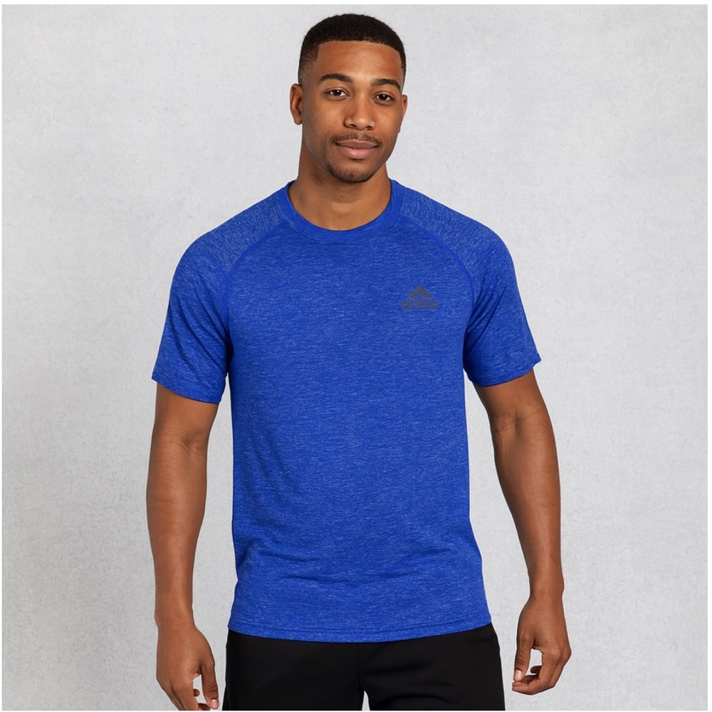 ADIDAS ULTIMATE TEE Climalite Blue Short Sleeve Performance Men’s Size M Sporty